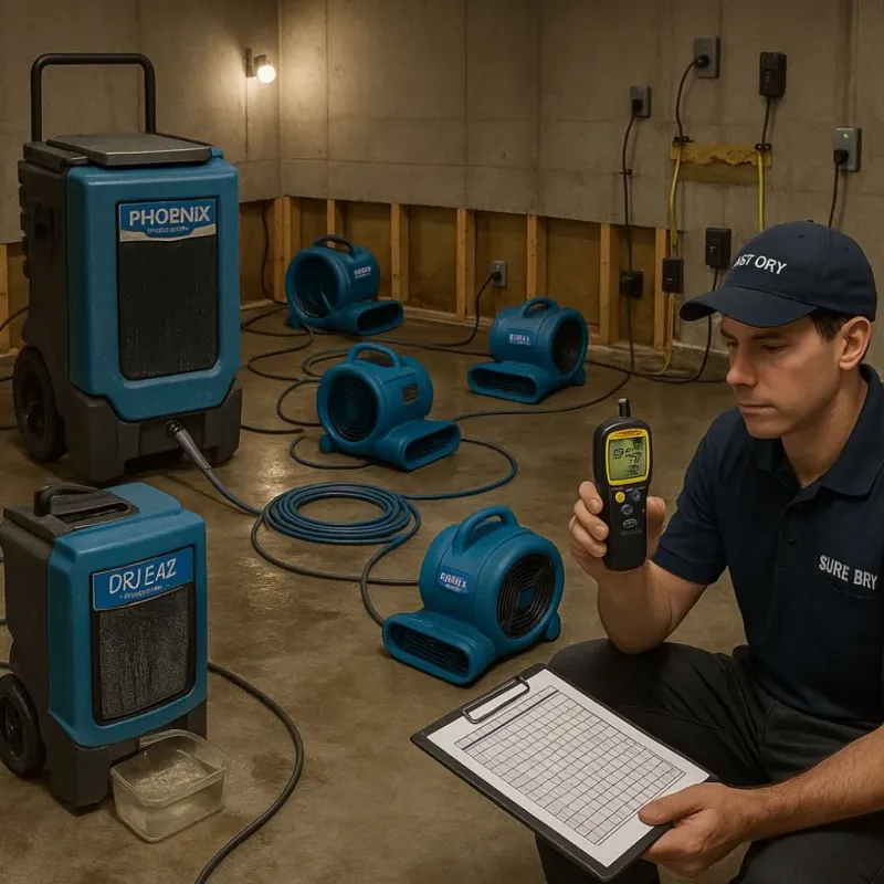 Structural Drying and Dehumidification process in Central Valley, NY
